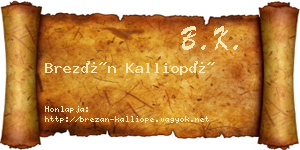 Brezán Kalliopé névjegykártya